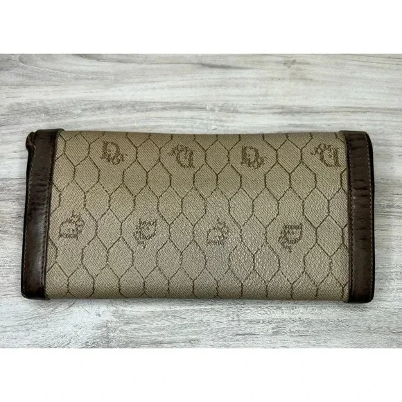 Christian Dior vintage 80s rare honeycomb print wallet.